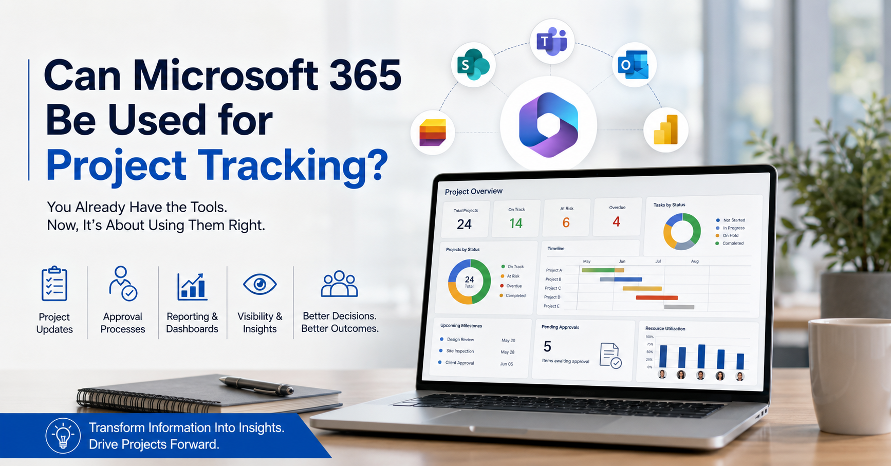 Can Microsoft 365 be used for project tracking